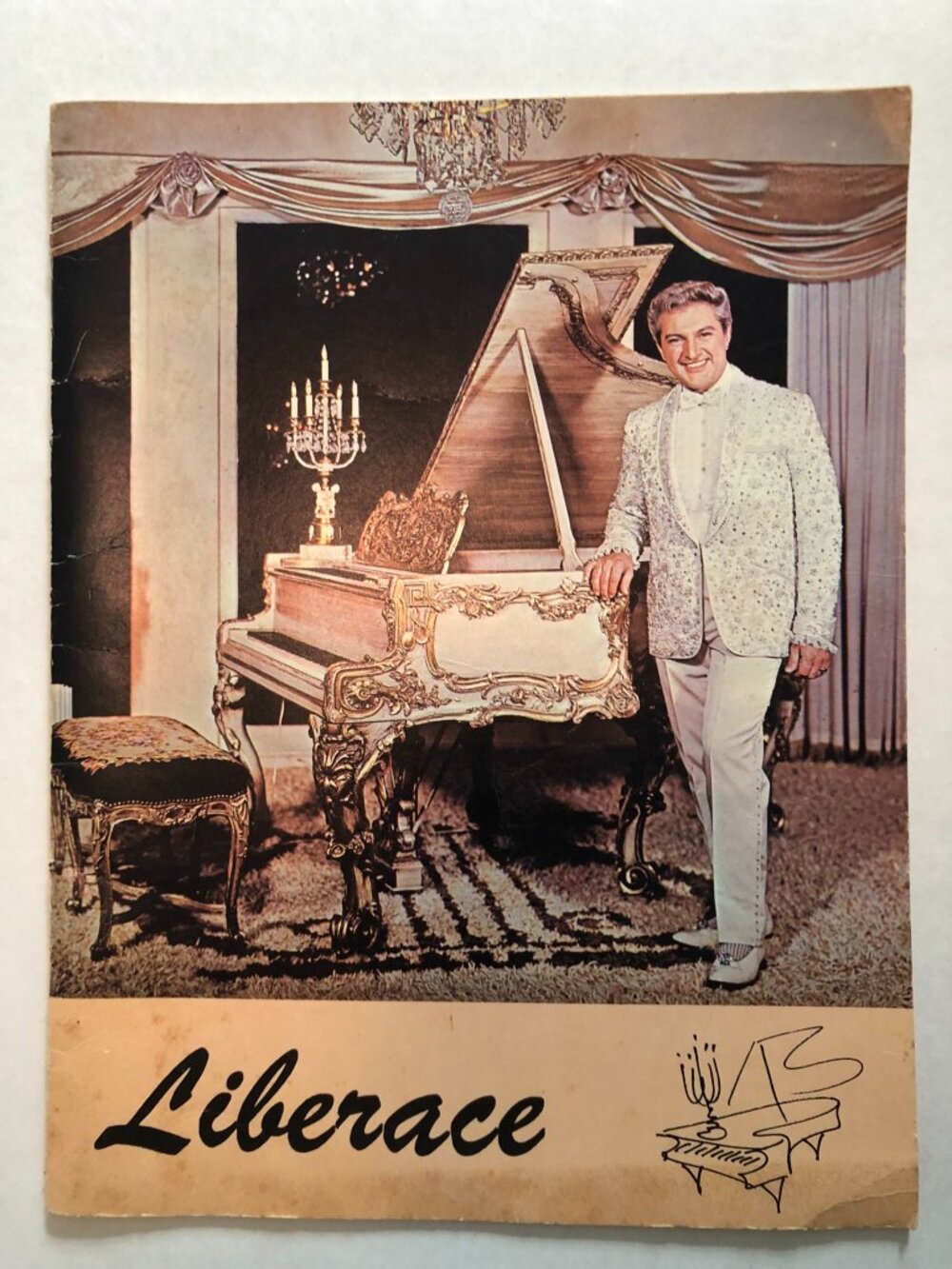 Liberace Autographed Program Signed on Back